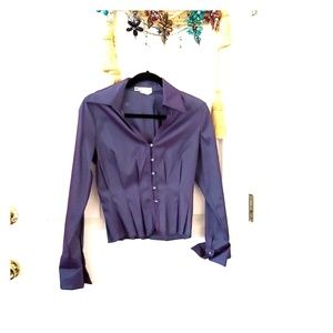 Vtg lucite button down shiny top